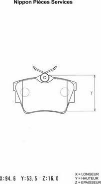 NPS N361N19 - Brake Pad Set, disc brake autospares.lv