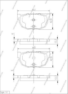 NPS N361N21 - Brake Pad Set, disc brake autospares.lv