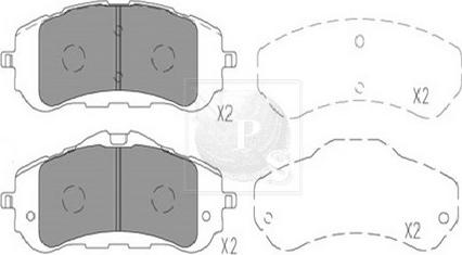 NPS P360A09 - Brake Pad Set, disc brake autospares.lv