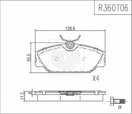 NPS R360T06 - Brake Pad Set, disc brake autospares.lv