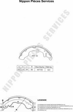 NPS S350I08 - Brake Shoe Set autospares.lv