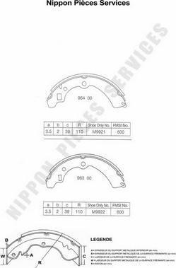 NPS S350I10 - Brake Shoe Set autospares.lv