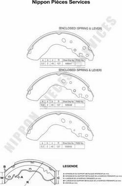 NPS S350I23 - Brake Shoe Set autospares.lv