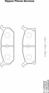 NPS S360I04 - Brake Pad Set, disc brake autospares.lv