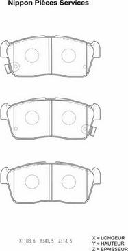 NPS S360I01 - Brake Pad Set, disc brake autospares.lv