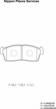 NPS S360I10 - Brake Pad Set, disc brake autospares.lv