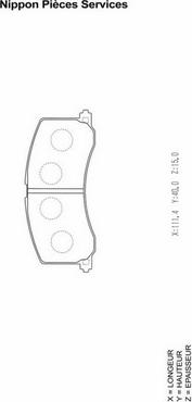 NPS S360I13 - Brake Pad Set, disc brake autospares.lv