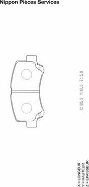 NPS S360I17 - Brake Pad Set, disc brake autospares.lv