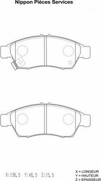 NPS S360I24 - Brake Pad Set, disc brake autospares.lv