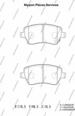 NPS S360I26 - Brake Pad Set, disc brake autospares.lv