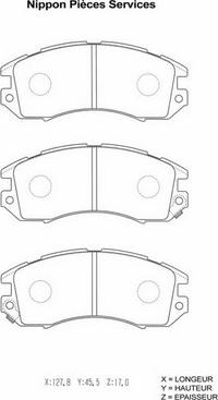 NPS S360U05 - Brake Pad Set, disc brake autospares.lv