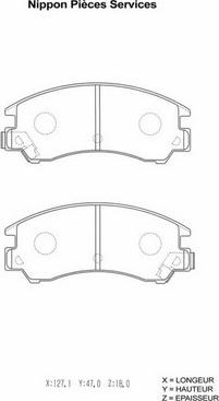 NPS S360U03 - Brake Pad Set, disc brake autospares.lv