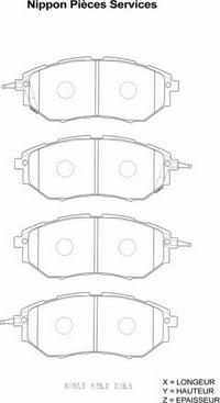 NPS S360U11 - Brake Pad Set, disc brake autospares.lv