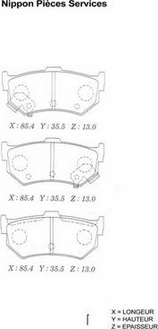 NPS S361I00 - Brake Pad Set, disc brake autospares.lv