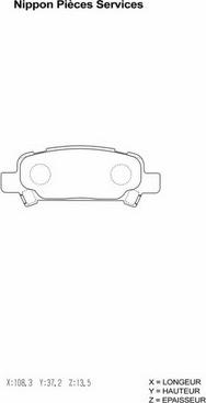 NPS S361U04 - Brake Pad Set, disc brake autospares.lv