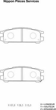 NPS S361U02 - Brake Pad Set, disc brake autospares.lv