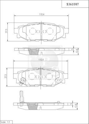 NPS S361U07 - Brake Pad Set, disc brake autospares.lv