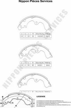 NPS T350A47 - Brake Shoe Set autospares.lv