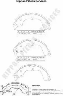 NPS T350A63 - Brake Shoe Set autospares.lv