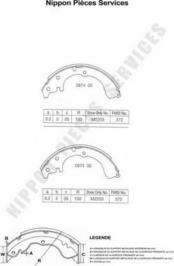 NPS T350A06 - Brake Shoe Set autospares.lv