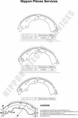 NPS T350A16 - Brake Shoe Set autospares.lv