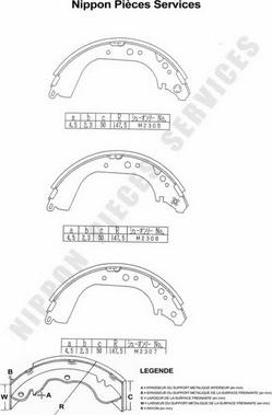 NPS T350A39 - Brake Shoe Set autospares.lv