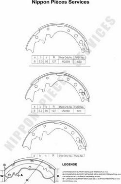 NPS T350A33 - Brake Shoe Set autospares.lv