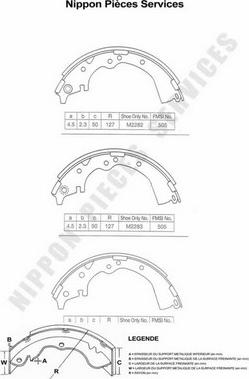 NPS T350A37 - Brake Shoe Set autospares.lv