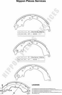 NPS T350A25 - Brake Shoe Set autospares.lv