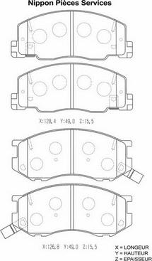 NPS T360A94 - Brake Pad Set, disc brake autospares.lv