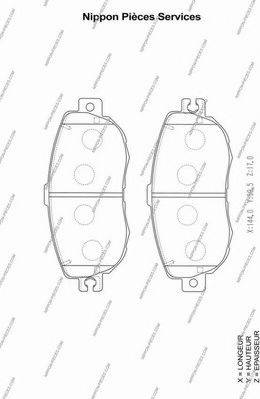 NPS T360A91 - Brake Pad Set, disc brake autospares.lv