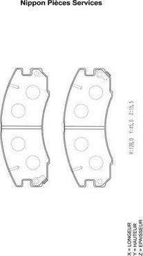 NPS T360A49 - Brake Pad Set, disc brake autospares.lv