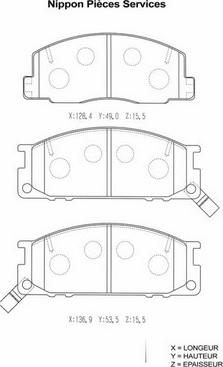 NPS T360A42 - Brake Pad Set, disc brake autospares.lv