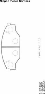 NPS T360A47 - Brake Pad Set, disc brake autospares.lv