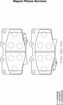 NPS T360A55 - Brake Pad Set, disc brake autospares.lv