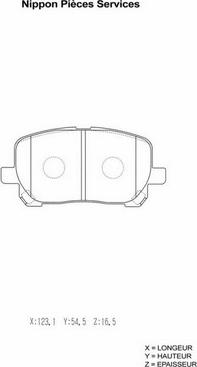 NPS T360A09 - Brake Pad Set, disc brake autospares.lv