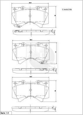 NPS T360A106 - Brake Pad Set, disc brake autospares.lv