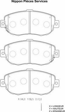 NPS T360A100 - Brake Pad Set, disc brake autospares.lv