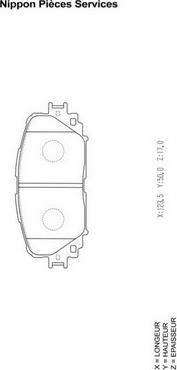 NPS T360A119 - Brake Pad Set, disc brake autospares.lv