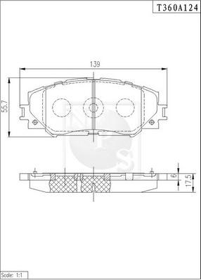 NPS T360A124 - Brake Pad Set, disc brake autospares.lv