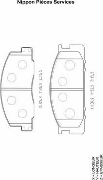 NPS T360A86 - Brake Pad Set, disc brake autospares.lv