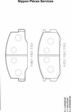 NPS T360A31 - Brake Pad Set, disc brake autospares.lv