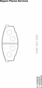 NPS T360A32 - Brake Pad Set, disc brake autospares.lv