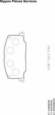 NPS T360A37 - Brake Pad Set, disc brake autospares.lv