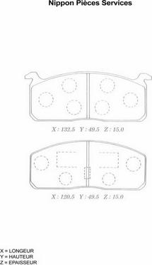 NPS T360A24 - Brake Pad Set, disc brake autospares.lv