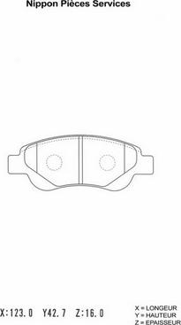 NPS T360A26 - Brake Pad Set, disc brake autospares.lv