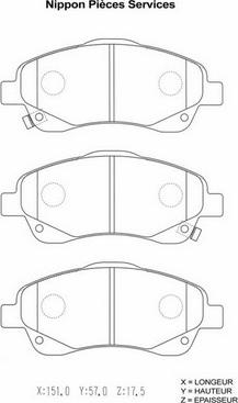 NPS T360A20 - Brake Pad Set, disc brake autospares.lv