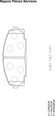 NPS T360A71 - Brake Pad Set, disc brake autospares.lv