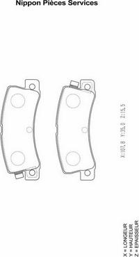 NPS T361A08 - Brake Pad Set, disc brake autospares.lv