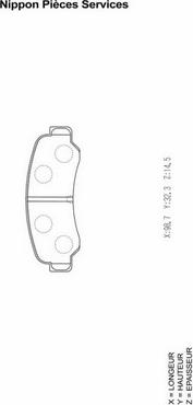 NPS T361A07 - Brake Pad Set, disc brake autospares.lv